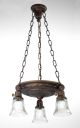 Brass Chandelier Pan Light Ornate Restored Antique Vintage Old Steampunk Bronze Chandeliers, Fixtures, Sconces photo 5