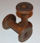 Two Wooden Silk Spools,  Bobbins,  4 Inches Tall Primitives photo 1