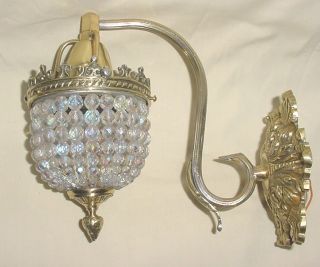 Stunning Bronze Crystal Czech Beads Beaded Wall Sconce 9 