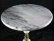 Small Italian Marble Top Round Accent Table Decorative Brass Low Occasional 1900-1950 photo 1