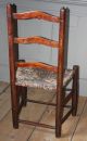 Late 18th/early 19th C Delaware Valley Ox - Blood Red Paint Slat Back Side Chair Primitives photo 1