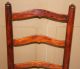 Late 18th/early 19th C Delaware Valley Ox - Blood Red Paint Slat Back Side Chair Primitives photo 7