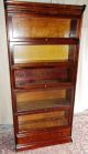 Antique Barristers 5 Compartment W/drawer Bookcase/glass Door Cabinet 1900-1950 photo 1