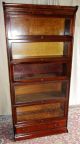 Antique Barristers 5 Compartment W/drawer Bookcase/glass Door Cabinet 1900-1950 photo 2