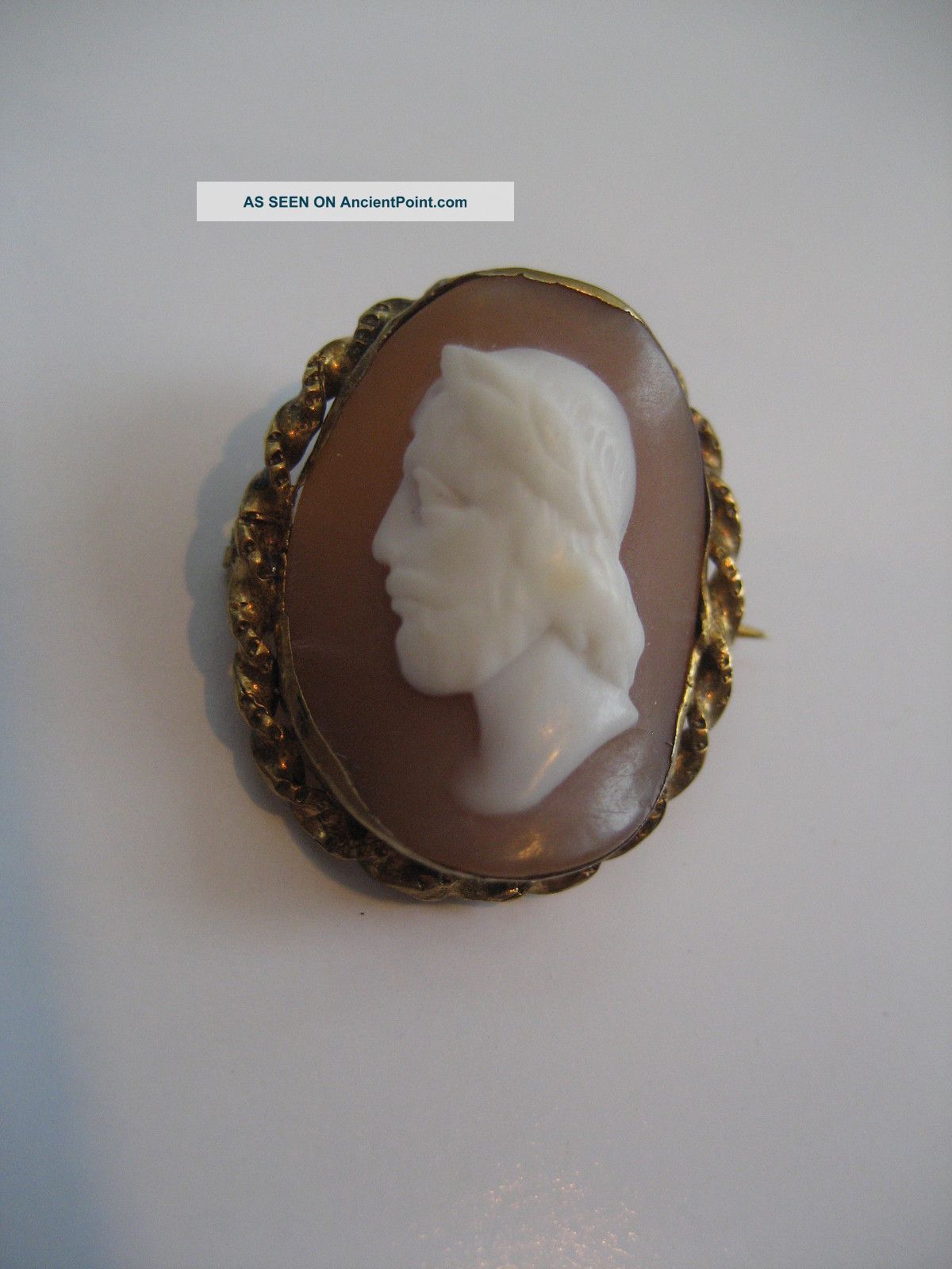 Antique 19th C.  Victorian Hand Carved Jesus Shell Cameo 122912 - 8 Holy Land photo