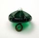 Antique Charmstring Glass Button Green Star Mold W/ White Ball Tip Swirl Back Buttons photo 1