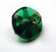 Antique Charmstring Glass Button Green Star Mold W/ White Ball Tip Swirl Back Buttons photo 2