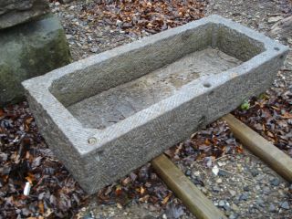 Carved Stone Livestock Watering - Feed Trough Planter Pot For Patio Yard Or Garden photo