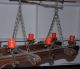 Vintage Carved Wood / Wrought Iron 6 - Light Chandelier Chandeliers, Fixtures, Sconces photo 4