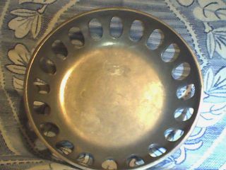 Rare Heavy Weight Unusual Pewter Dish,  Patina Primitive Antique photo