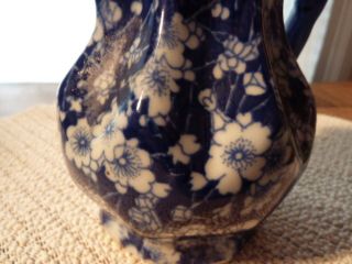Oriental Milk Pitcher,  Blue & White Flower Design Only Survivor Of Old Tea Set photo