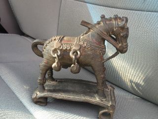 Antique Bronze Indu Horse Asian India photo