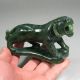 Natural Chinese Green Hetian Jade Tiger Statue & Hardwood Stand Tigers photo 4