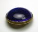 Antique Glass In Metal Button Cobalt Blue Dome With Brass Back Buttons photo 1