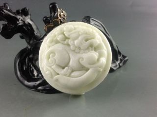 100% Natural Lantian Jade Carving Statue - Belt Buckle photo