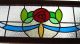 Stained Glass Cottage Window Transom Panel - Red Mackintosh Rose 1940-Now photo 3