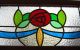 Stained Glass Cottage Window Transom Panel - Red Mackintosh Rose 1940-Now photo 6