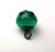 Antique Glass Button Faceted Green Ball W/ Silver Foil Insert Buttons photo 1