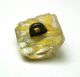 Antique Leo Popper Paperweight Glass Button Yellow White & Gold Square Buttons photo 2