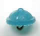 Antique Charmstring Glass Button Turquoise Cross Mold Dome W/ Pebble Back Buttons photo 2