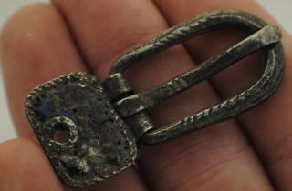 Quality Medieval Silver Complete Working Buckle Circa 1200 photo