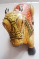 Old Vintage Hand Crafted Wooden Lacquer Painted Nandi Decorative Toy India photo 1