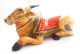 Old Vintage Hand Crafted Wooden Lacquer Painted Nandi Decorative Toy India photo 3