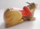 Old Vintage Hand Crafted Wooden Lacquer Painted Nandi Decorative Toy India photo 4