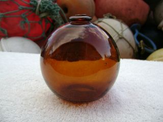Rare Smallest Nw Glass Float Amber Ball (404) photo