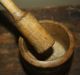 Antique Primitive Wooden Mortar & Pestle; 19th Century Country Treenware Primitives photo 8