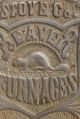 Antique Beaver Stove Plate Label Danville Pennsylvania Cast Iron Animal Stoves photo 1