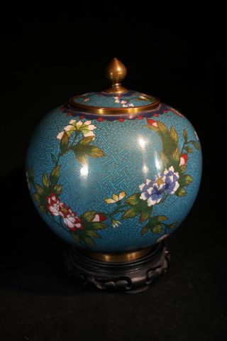 Vintage Chinese Cloisonne Jar photo