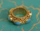 Balinese Golden Silver Sterling Mendak Keris Ring Natural Turquoise Free Sh Po10 Pacific Islands & Oceania photo 2