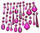 Laura Ashley Chandelier Light Drops Glass Droplets Crystals Aubergine Purple Chandeliers, Fixtures, Sconces photo 1