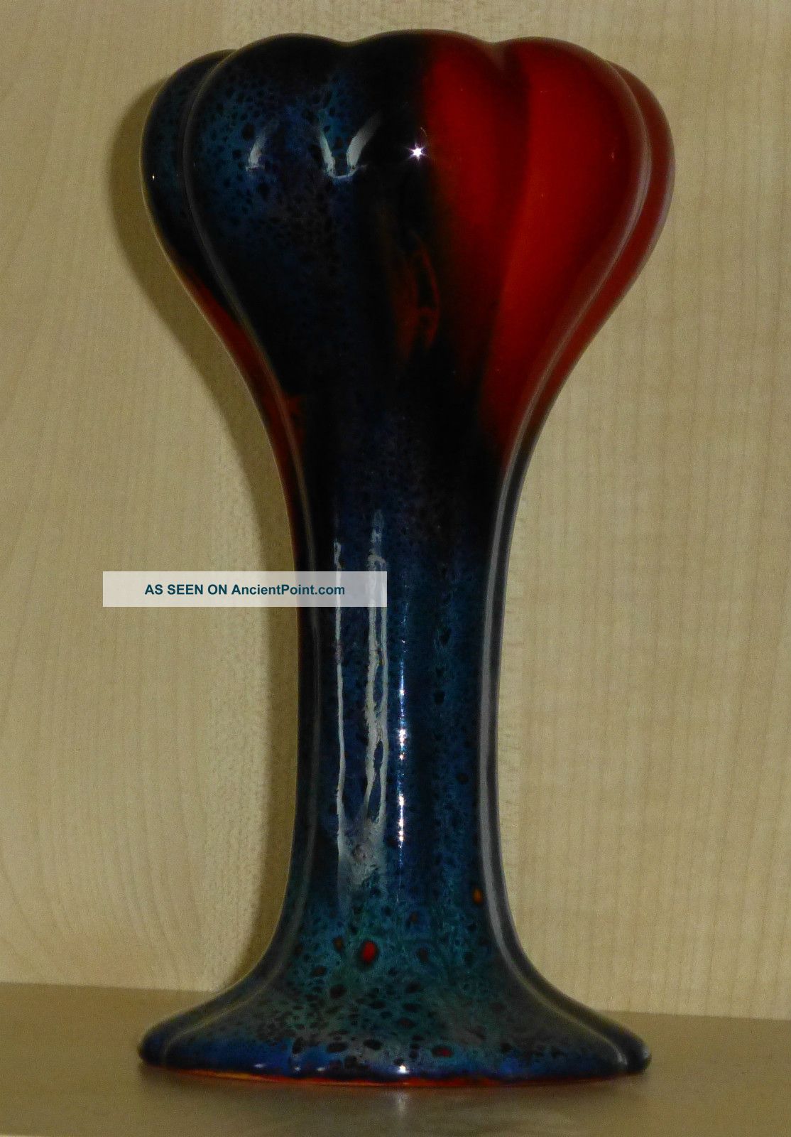 Royal Doulton Sung Flambe Organic Shape Vase Art Deco photo