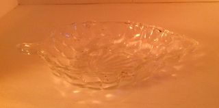 Pressed Clear Glass Condiment Bowl - Grapes And Leaf Pattern - 173 photo