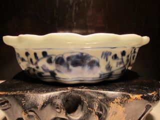 Chinese Antique Blue And White Porcelain Brush Washer photo