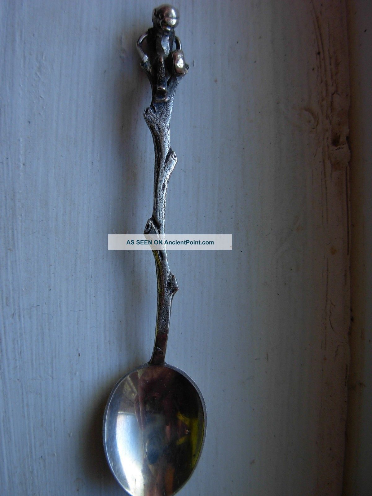 Monkey Demitasse Spoon Continental Silver.  800 Silver Alloys (.800-.899) photo