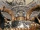 Large Antique Hollywood Regency Cut Crystal,  Brass,  And Marble Centerpiece Metalware photo 3