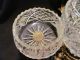 Large Antique Hollywood Regency Cut Crystal,  Brass,  And Marble Centerpiece Metalware photo 7