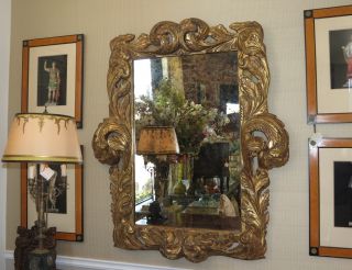 Spectacular Dramatic Baroque Hand Carved Designer Giltwood Mirror Nr photo