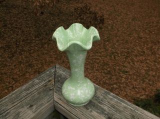 Shawnee Mid - Century Modern American Art Pottery White Drizzle String Bottle Vase photo