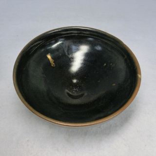 E302: Chinese Pottery Ware Tea - Thing Bowl Kashiki Of Popular Tenmoku Glaze photo