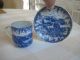 Antique Chinese Blue And White Porcelain Demitasseteacup And Saucer - Delicate - Glasses & Cups photo 1