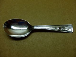 R.  Wallace Sterling Silver Carthage Pattern Spoon Baby Spoon Dated 1921 photo