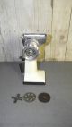 Rare Vtg Rival Model 303/1 White/chrome Suction Base Meat Grinder W/discs Xlnt Meat Grinders photo 2