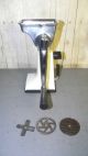Rare Vtg Rival Model 303/1 White/chrome Suction Base Meat Grinder W/discs Xlnt Meat Grinders photo 5