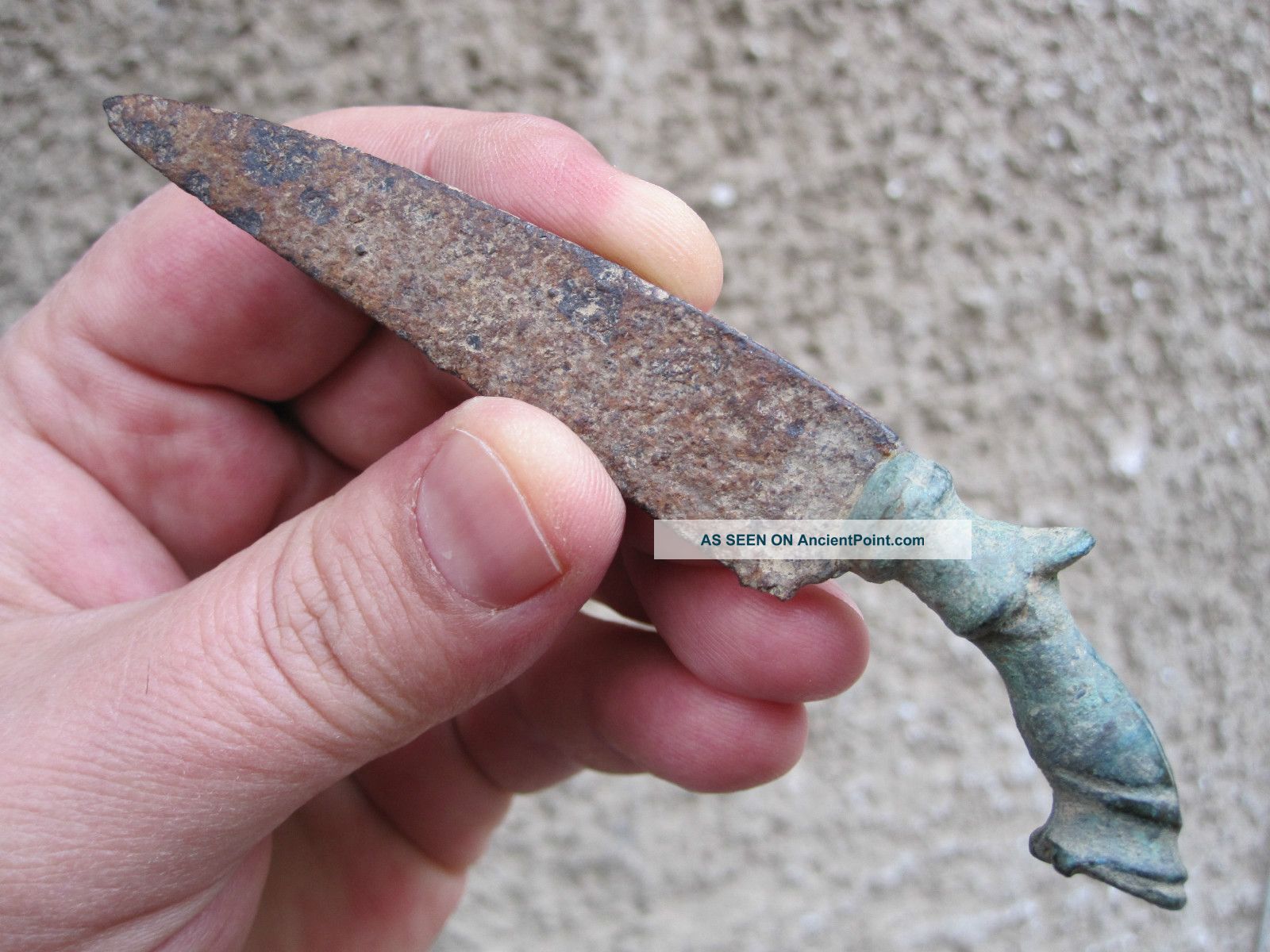 Roman Bronze Medical Horseshoe Tool With Iron Blade 2c Ad Roman photo