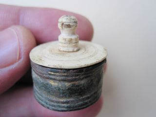 Roman Bronze Medical Vessel With Bone Lid 2 - 3c Ad photo