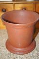 Heavy Iron Antique Mortar And Pestle Old Red Paint Great Antique Piece Primitives photo 1